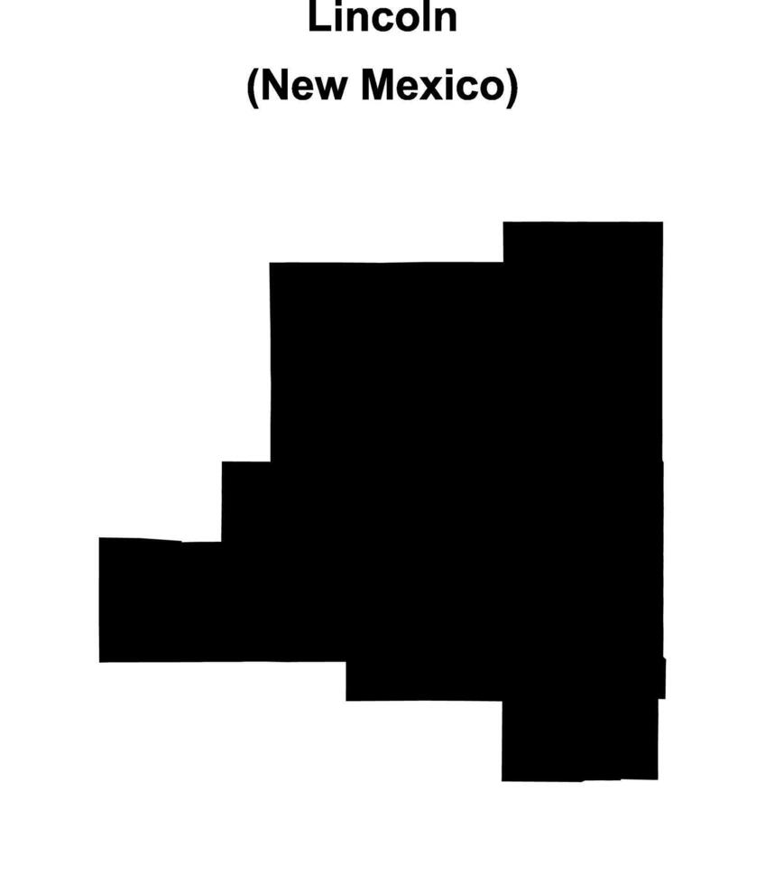 Lincoln County, New Mexico blank outline map vector
