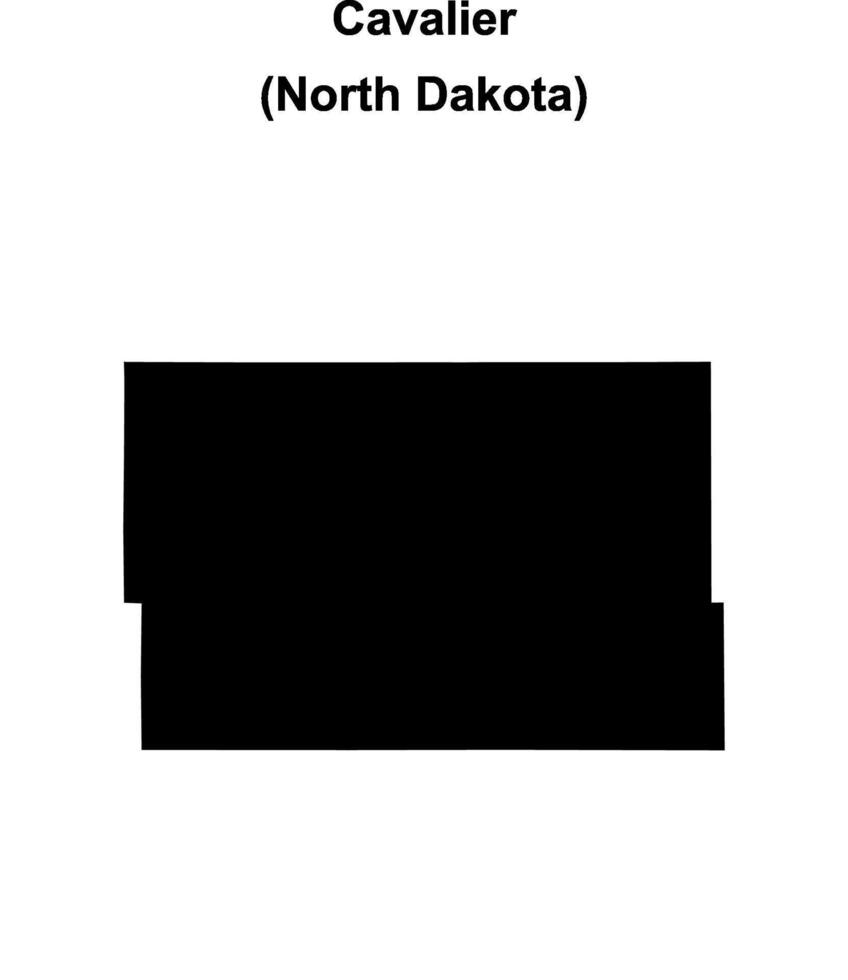Cavalier County, North Dakota blank outline map vector
