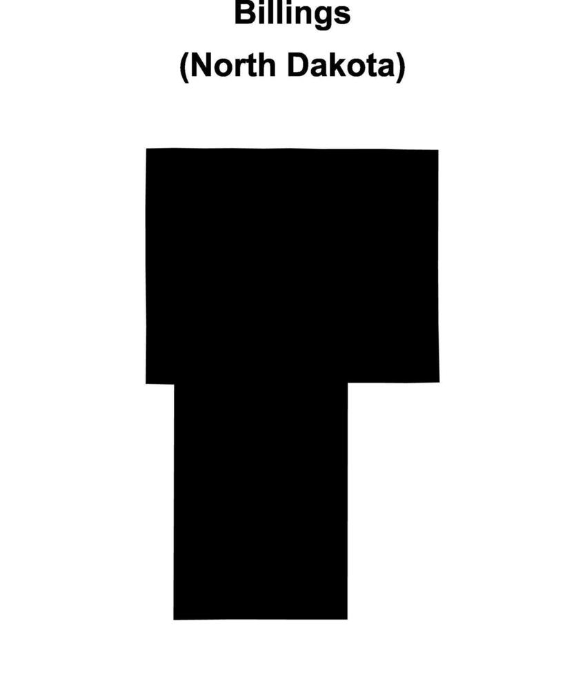 Billings County, North Dakota blank outline map vector