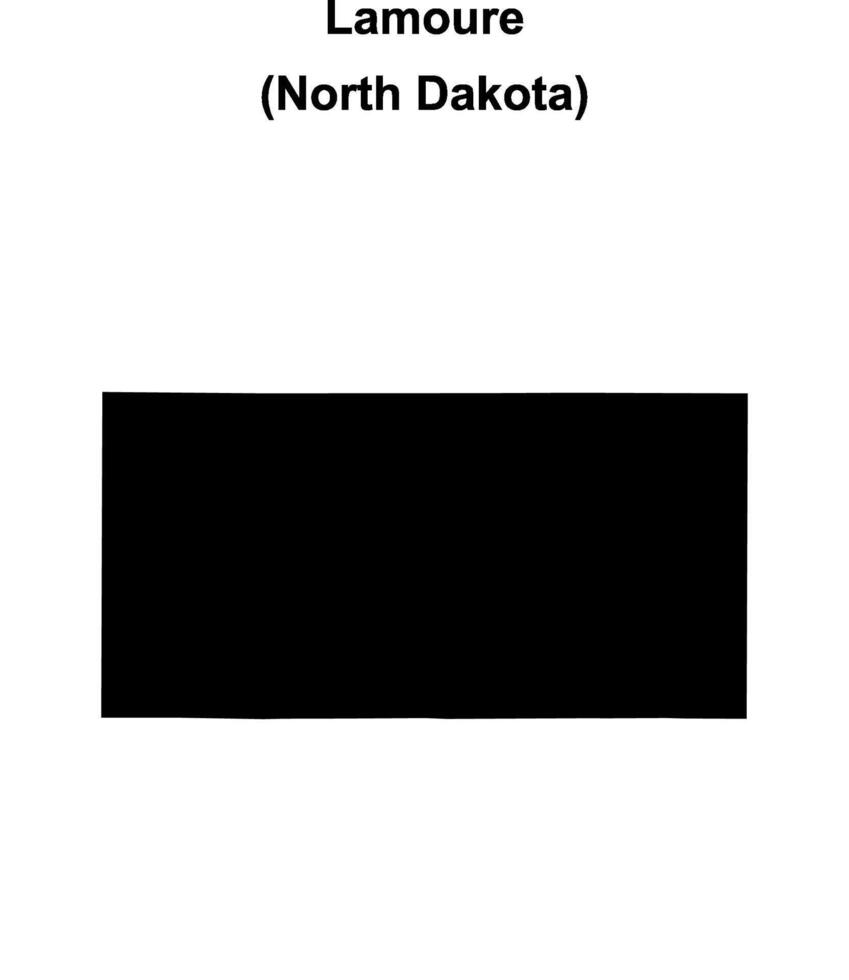 Lamoure County, North Dakota blank outline map vector