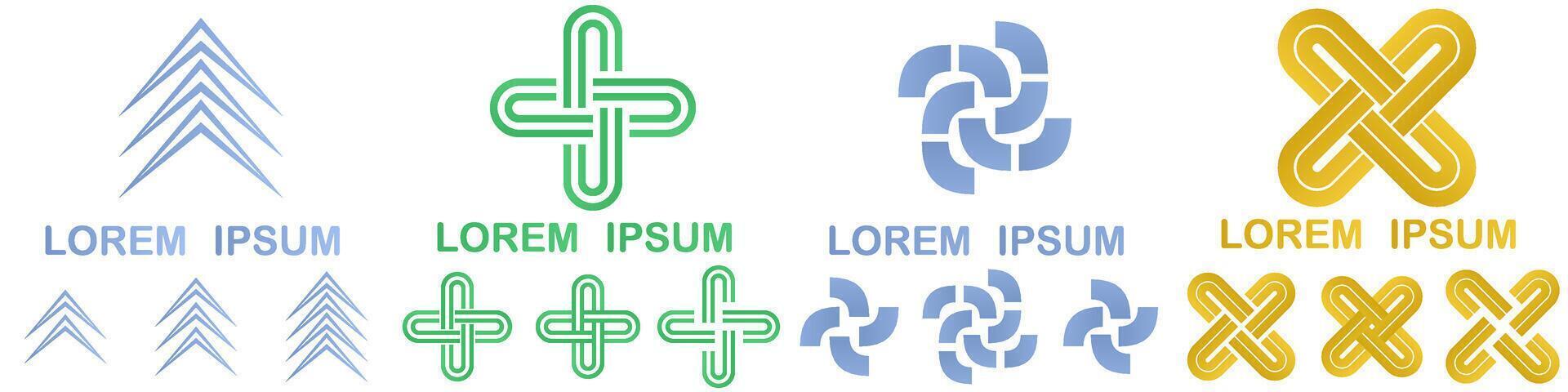 Geometrical logo design set vector