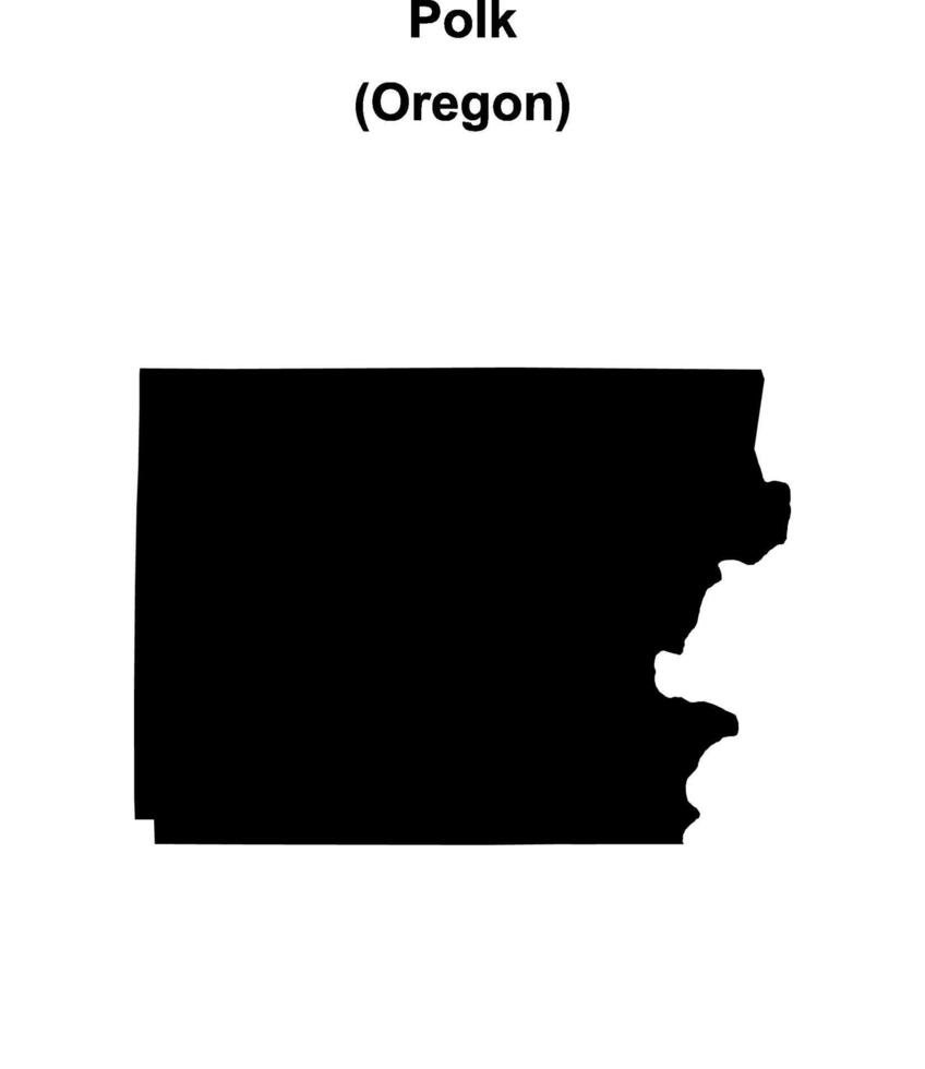 Polk County, Oregon blank outline map vector