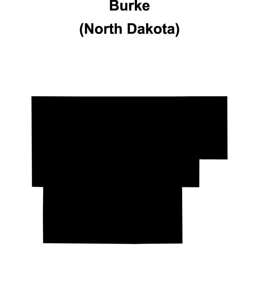 Burke County, North Dakota blank outline map vector