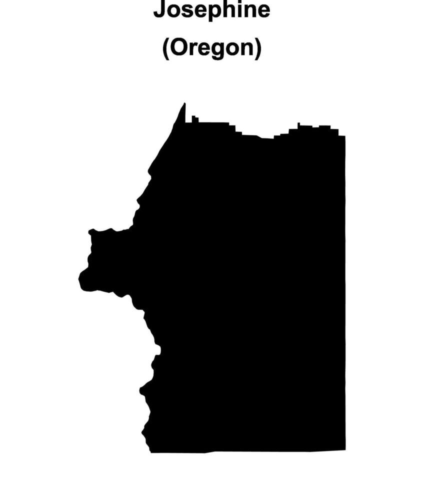Josephine County, Oregon blank outline map vector
