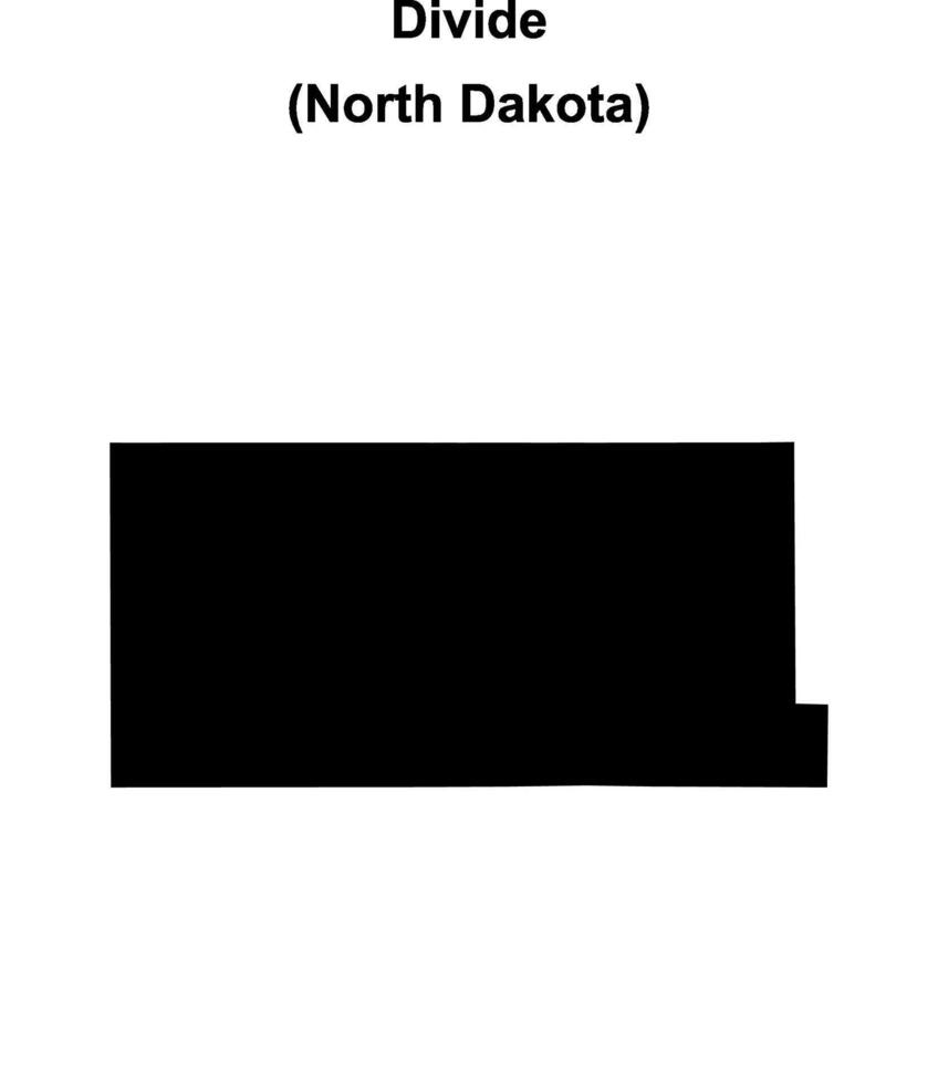 Divide County, North Dakota blank outline map vector