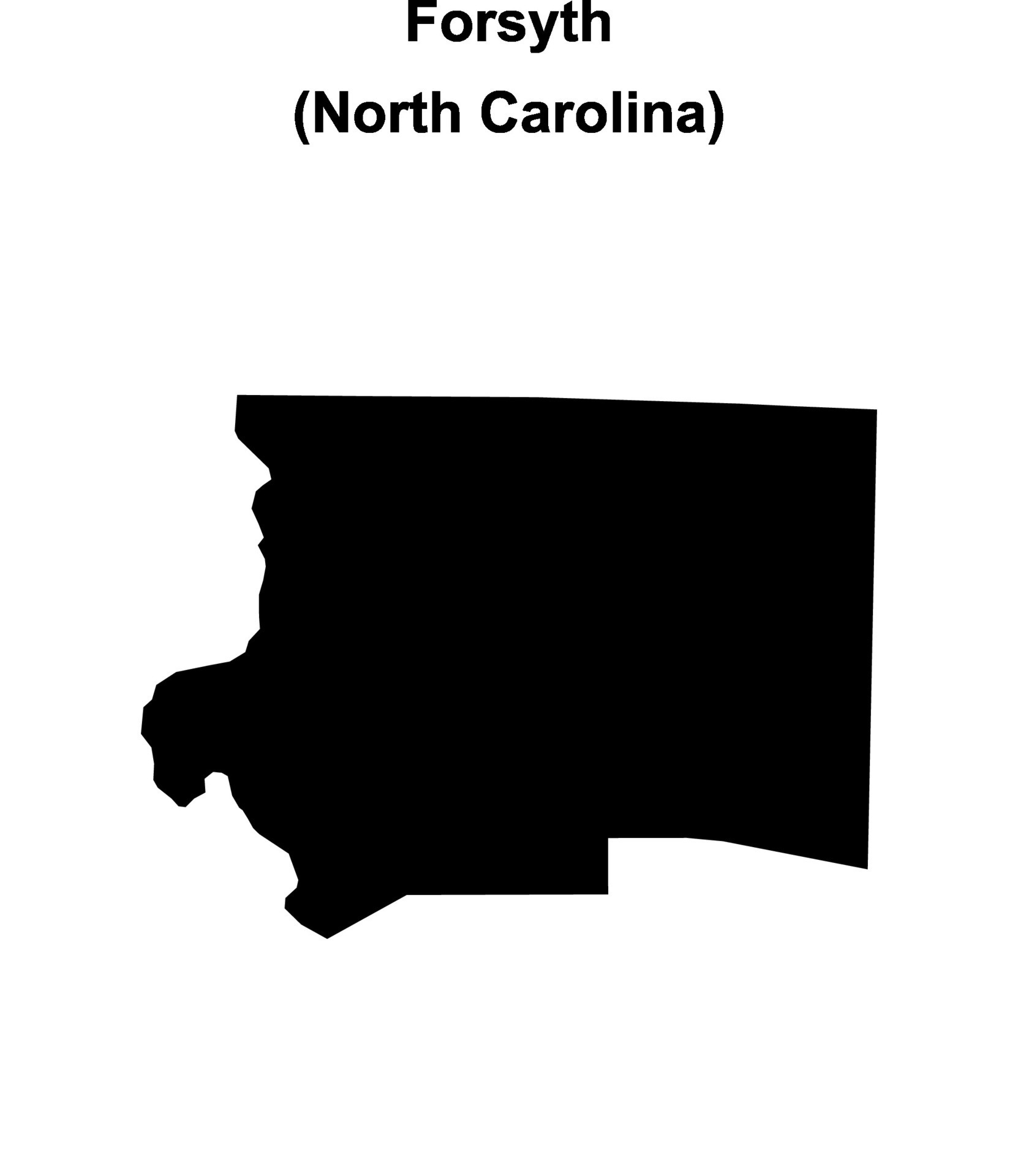 Forsyth County, North Carolina blank outline map