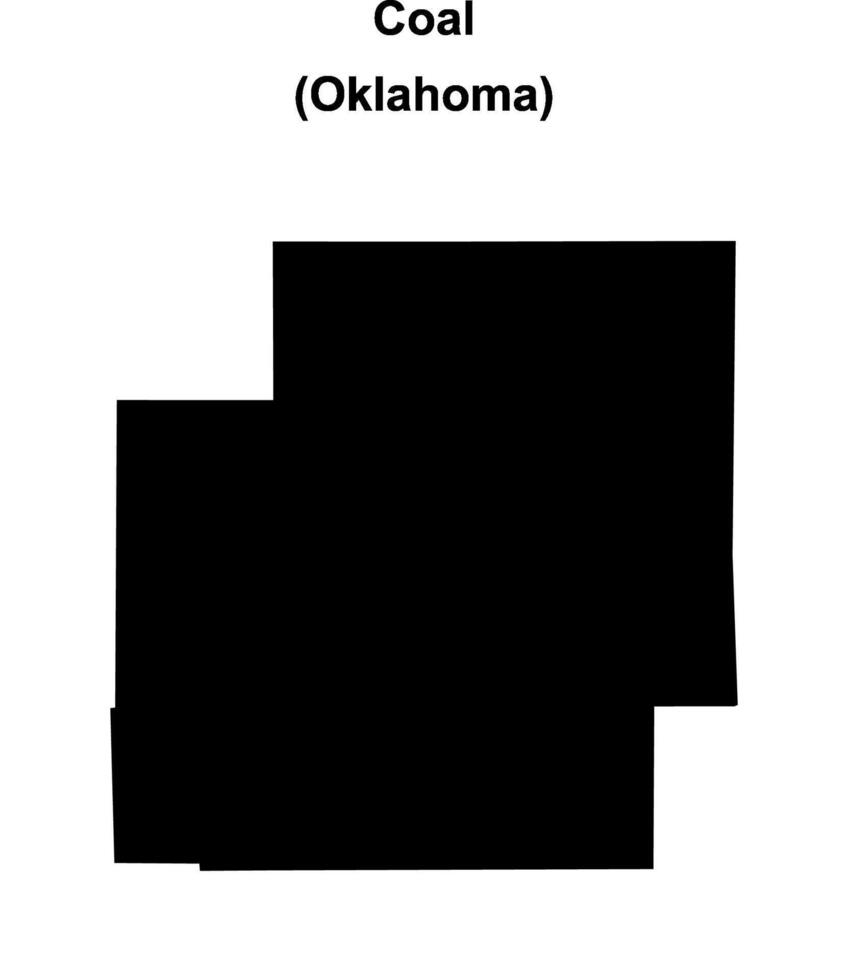 Coal County, Oklahoma blank outline map vector
