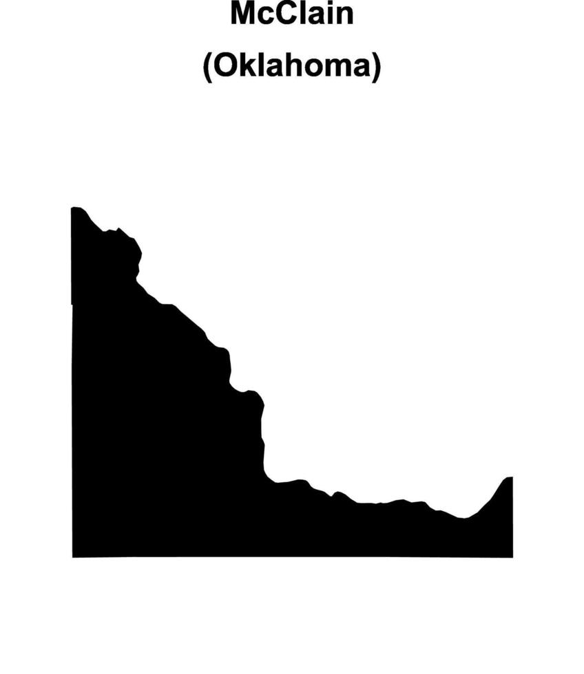 McClain County, Oklahoma blank outline map vector