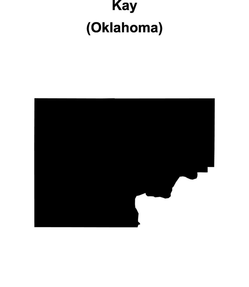 Kay County, Oklahoma blank outline map vector