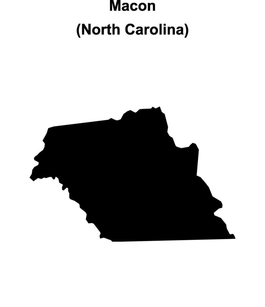 Macon County, North Carolina blank outline map vector