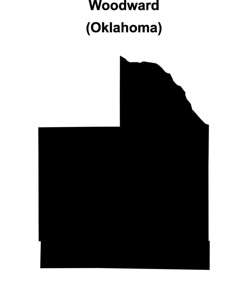 Woodward County, Oklahoma blank outline map vector