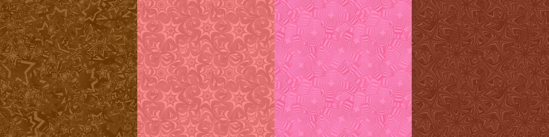 Seamless geometric pattern background set vector