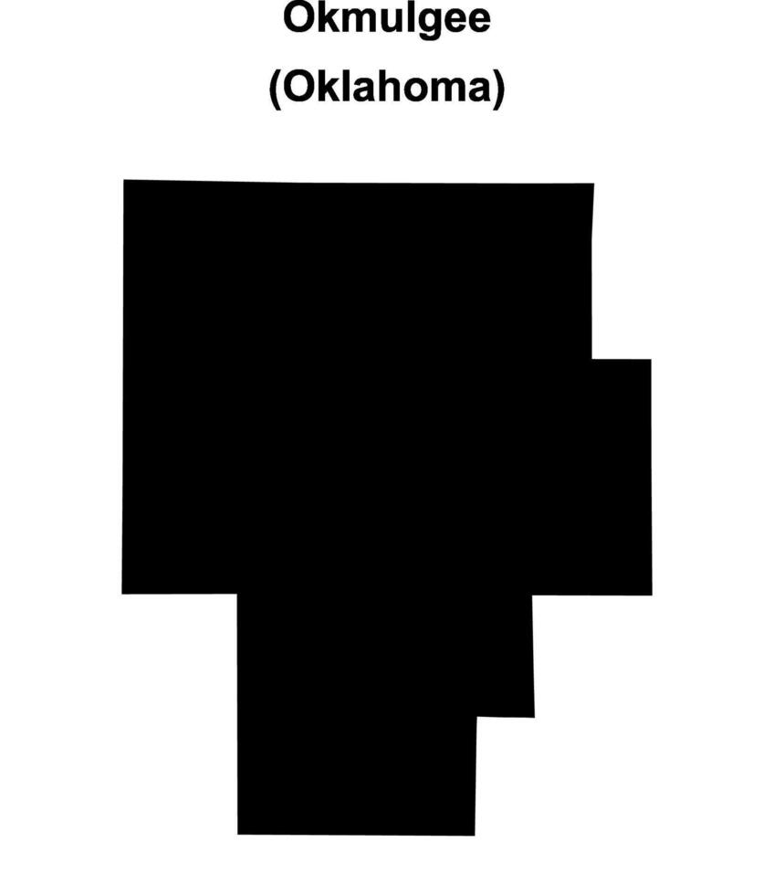 Okmulgee County, Oklahoma blank outline map vector