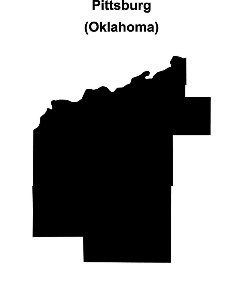 Pittsburg County, Oklahoma blank outline map vector