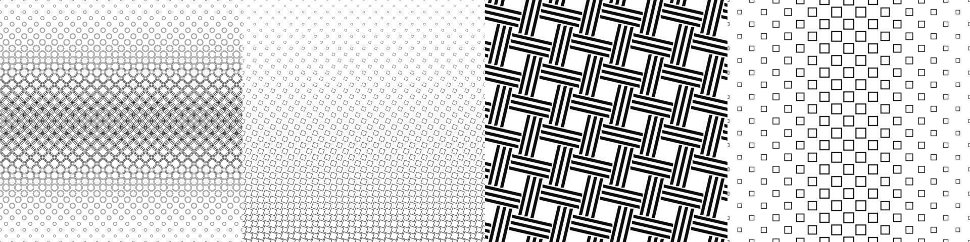 Black and white pattern collection vector
