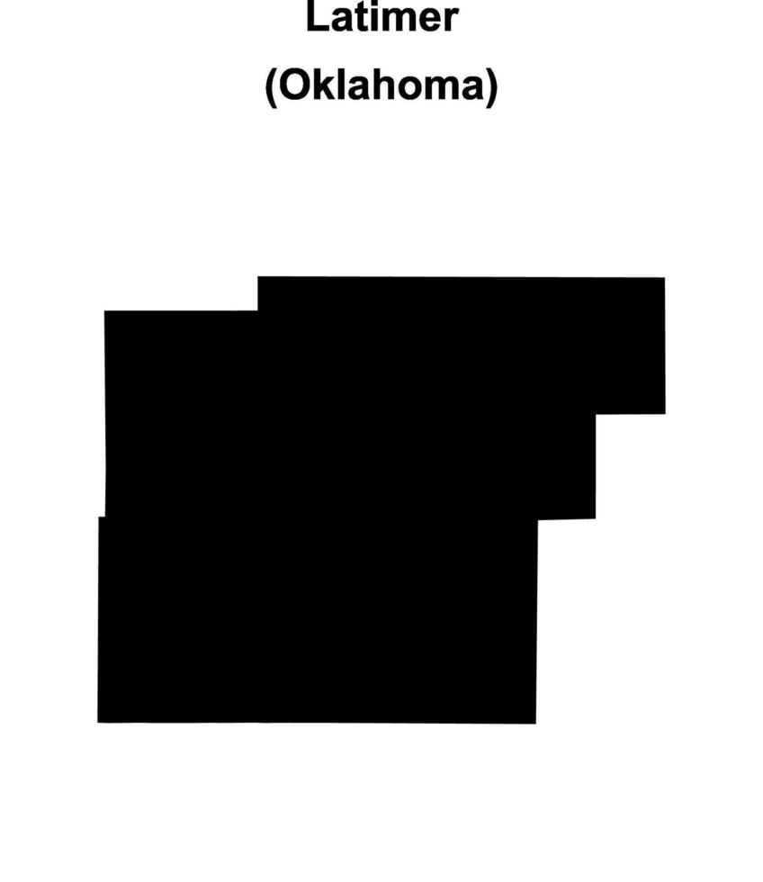 Latimer County, Oklahoma blank outline map vector
