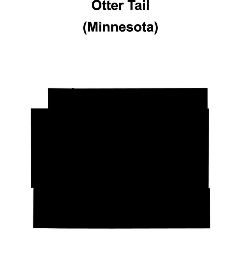 Otter Tail County, Minnesota blank outline map vector