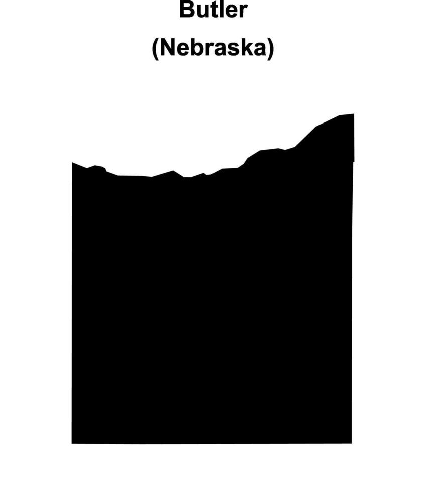Butler County, Nebraska blank outline map vector