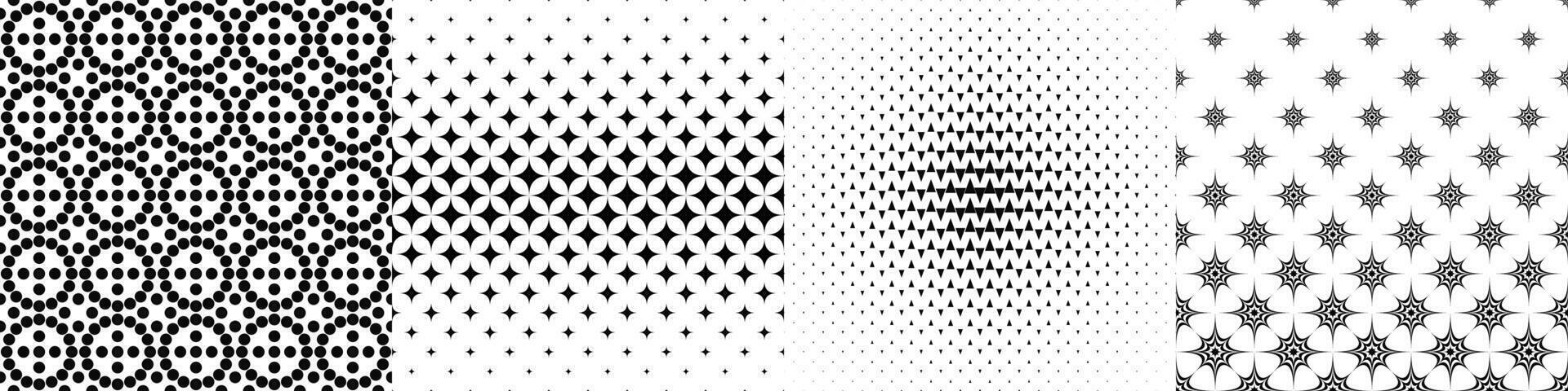 Black and white pattern collection vector