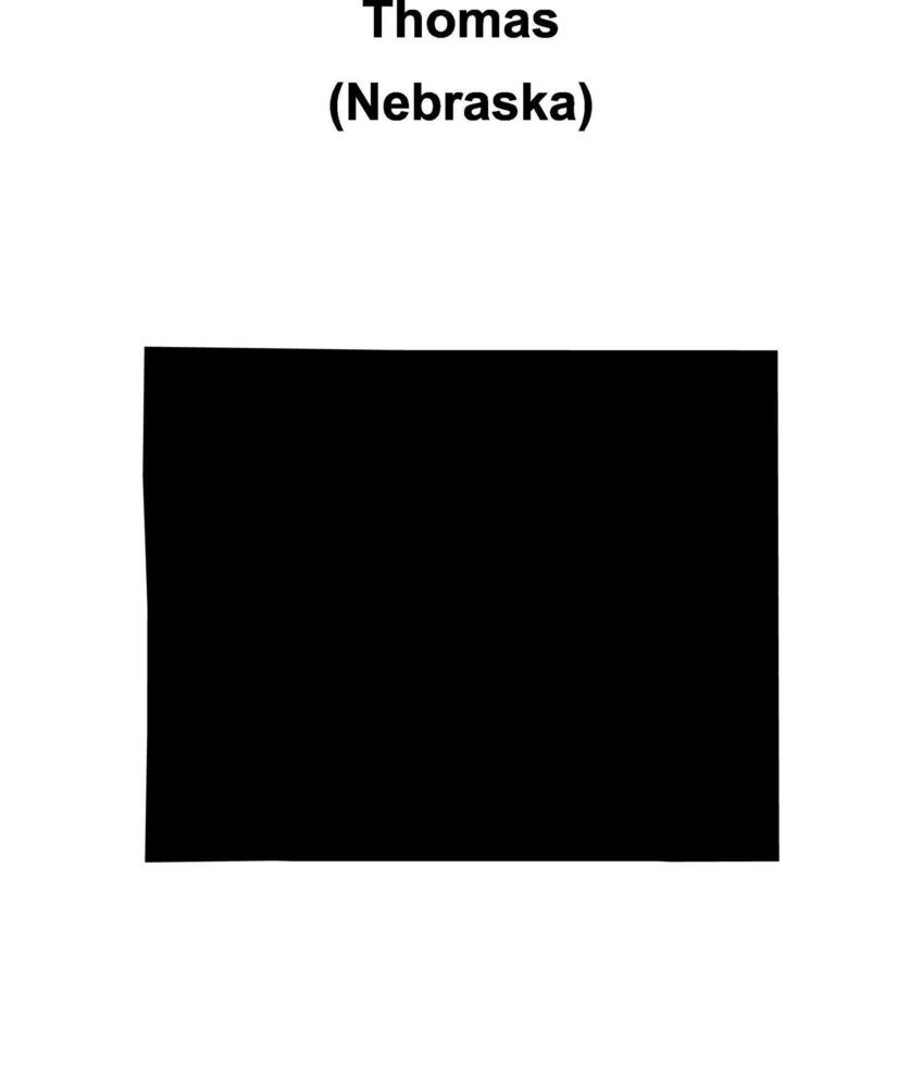 Thomas County, Nebraska blank outline map vector