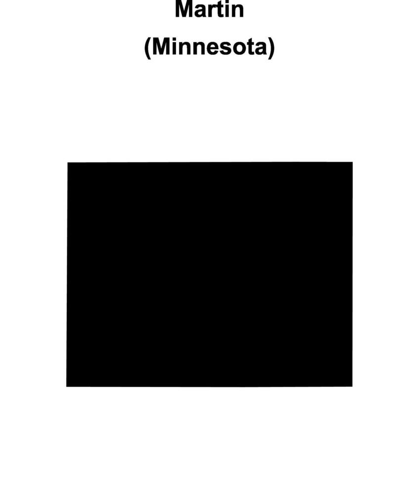 Martin County, Minnesota blank outline map vector