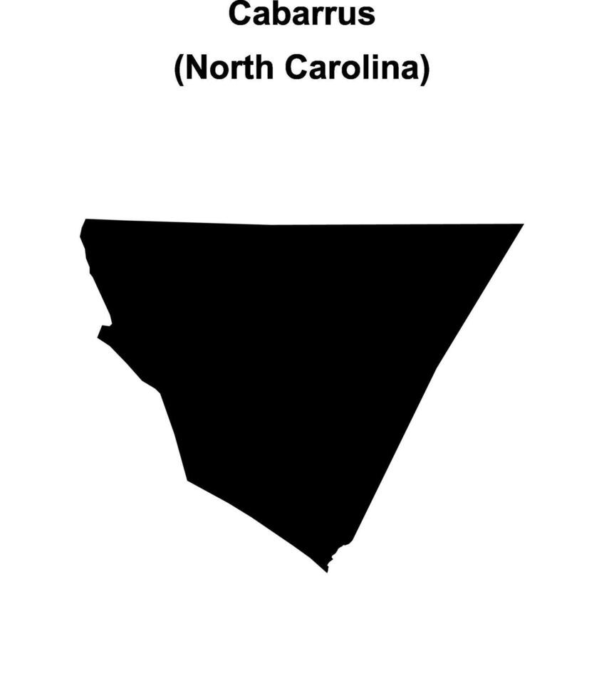 Cabarrus County, North Carolina blank outline map vector