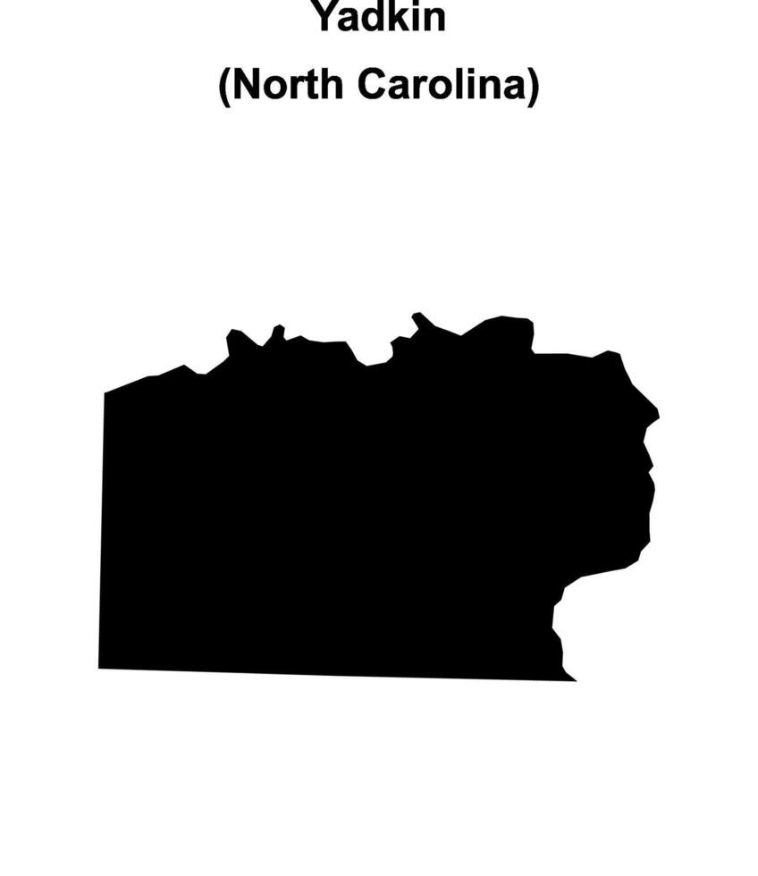 Yadkin County, North Carolina blank outline map vector