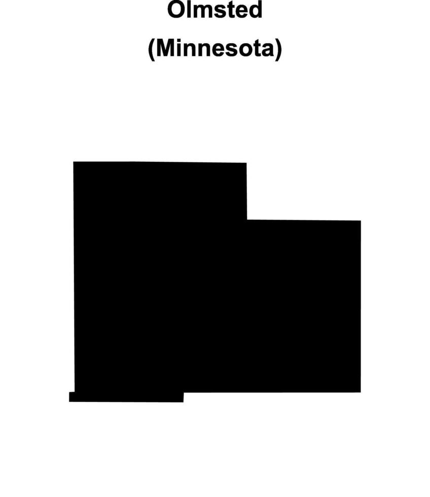 Olmsted County, Minnesota blank outline map vector