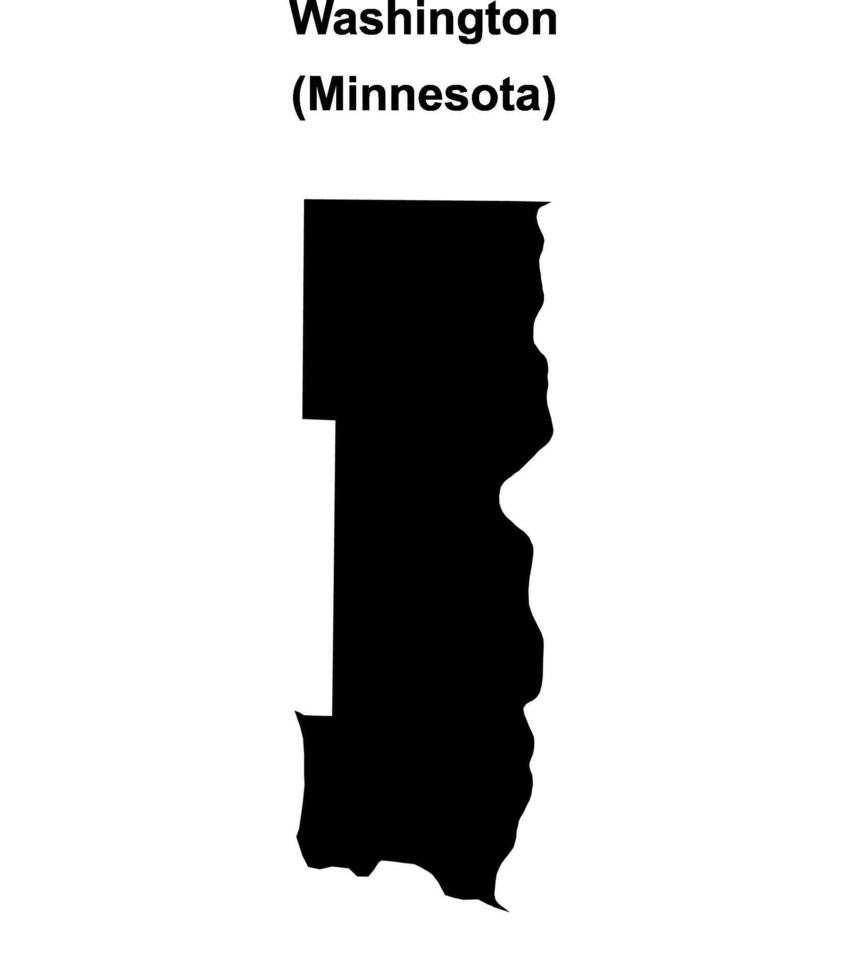 Washington County, Minnesota blank outline map vector