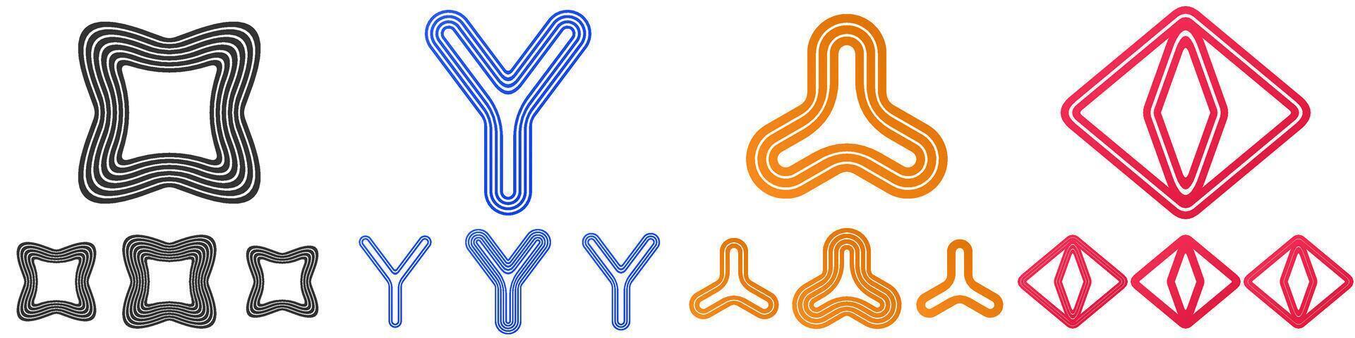 Line logo design collection vector
