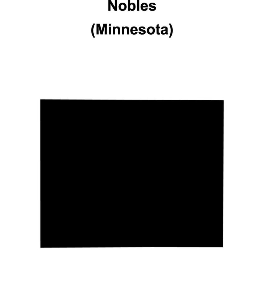 Nobles County, Minnesota blank outline map vector