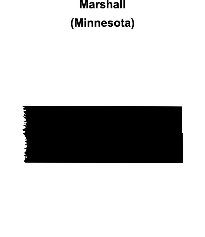 Marshall County, Minnesota blank outline map vector