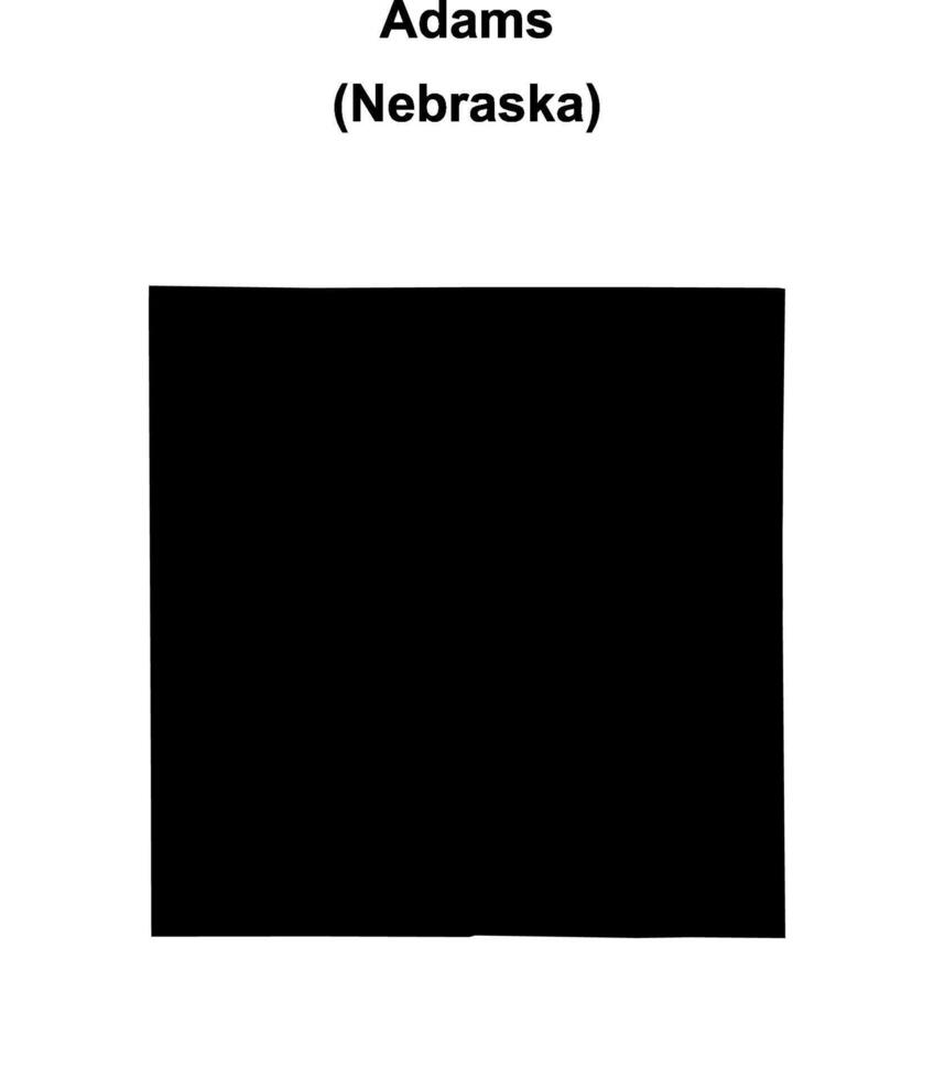 Adams County, Nebraska blank outline map vector