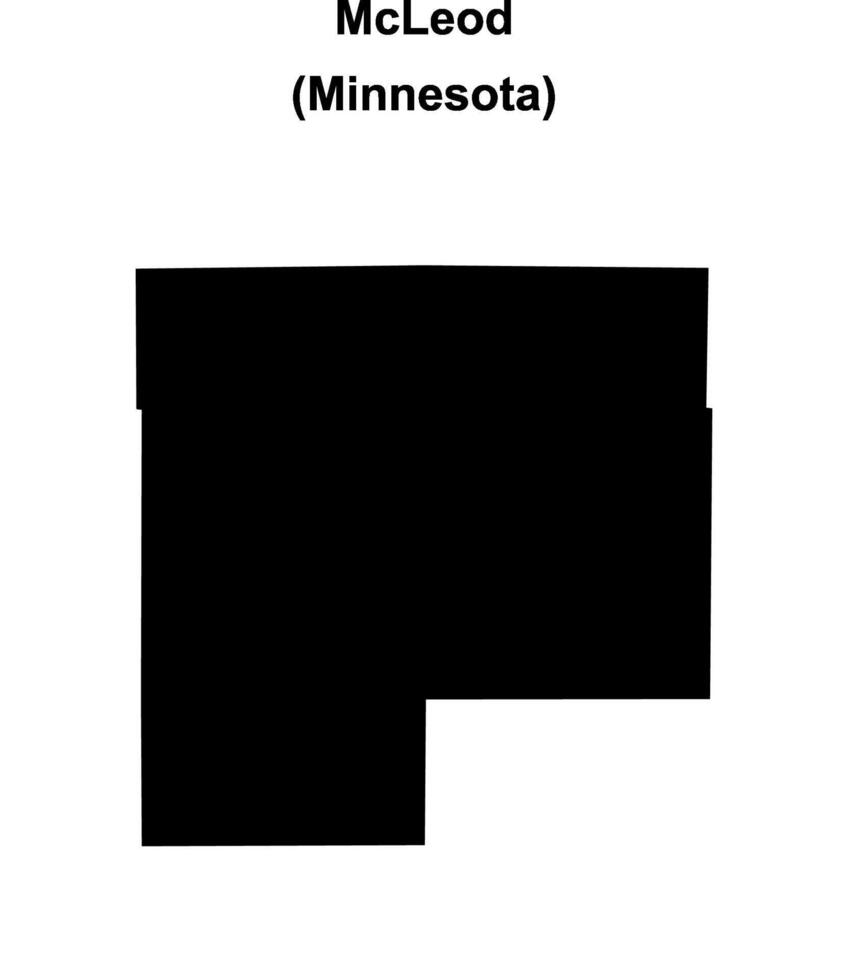 McLeod County, Minnesota blank outline map vector