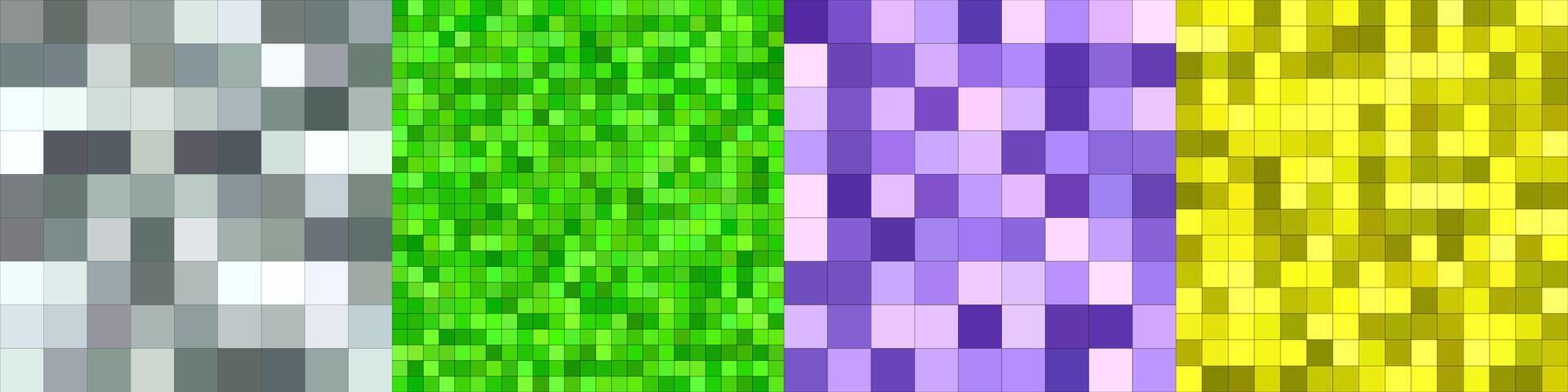 Abstract square mosaic pattern background set vector