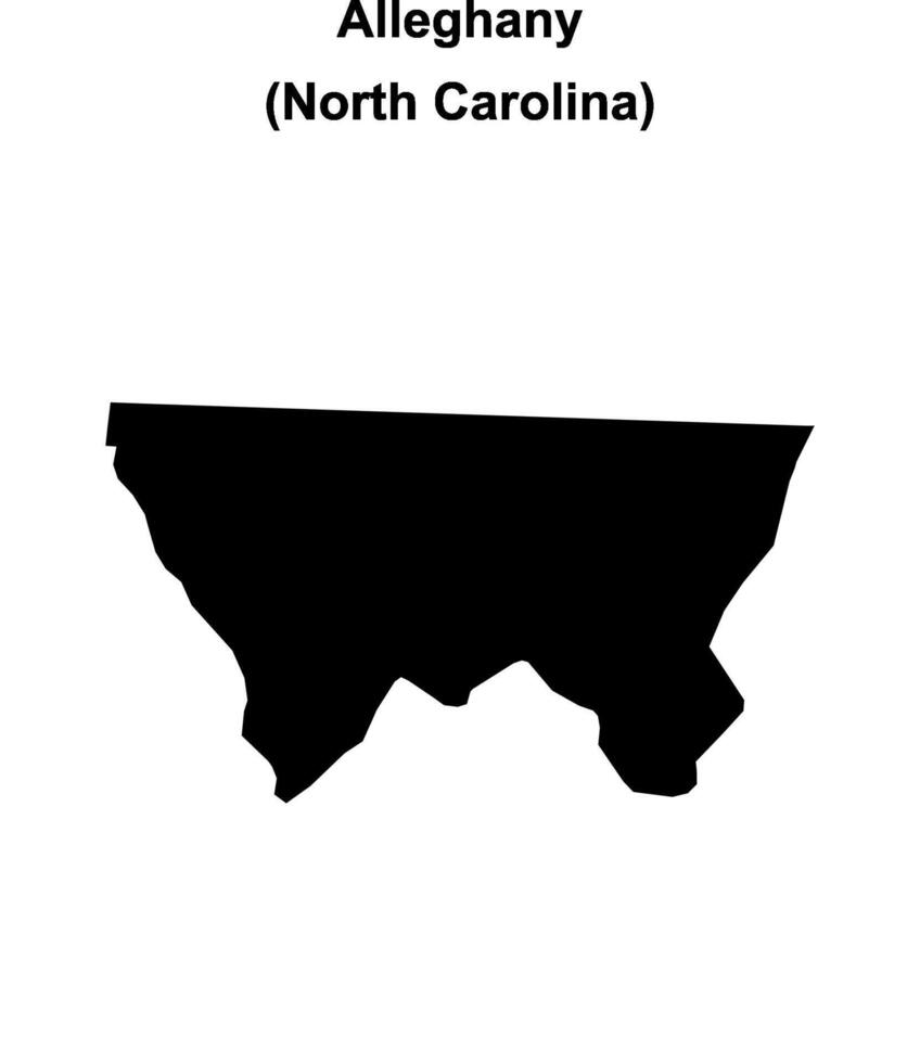 Alleghany County, North Carolina blank outline map vector
