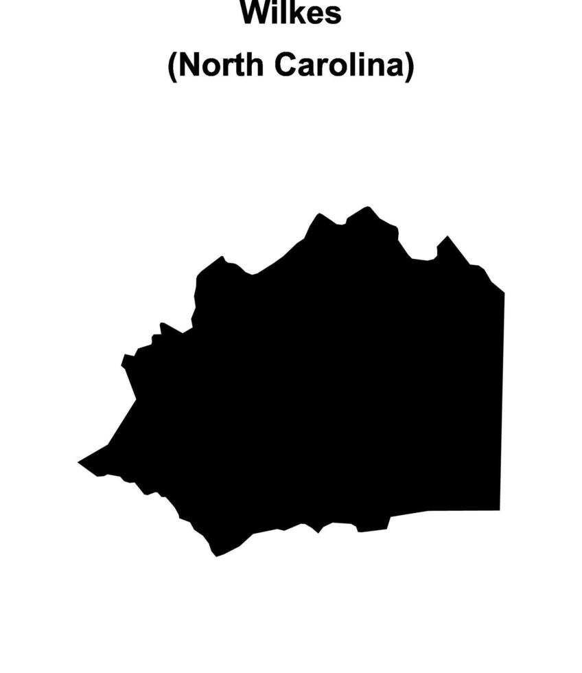 Wilkes County, North Carolina blank outline map vector