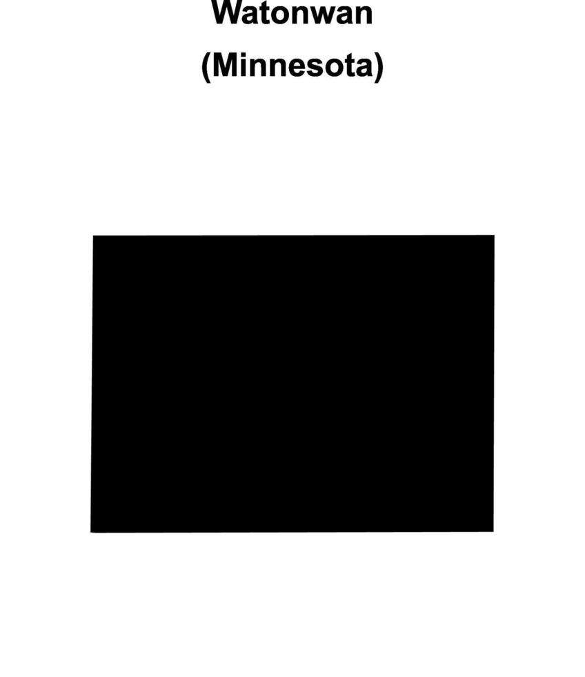 Watonwan County, Minnesota blank outline map vector