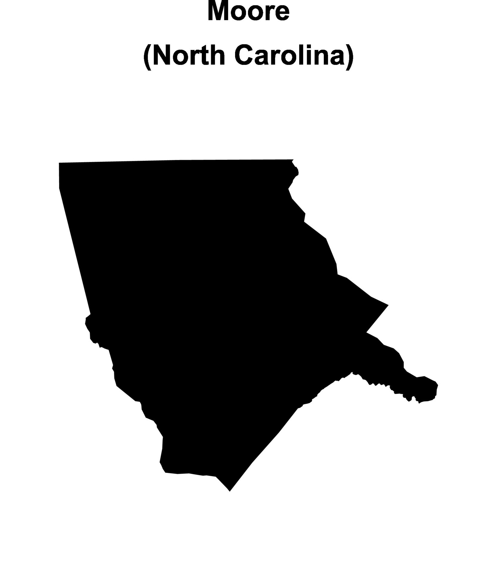 Moore County, North Carolina blank outline map 46855411 Vector Art at