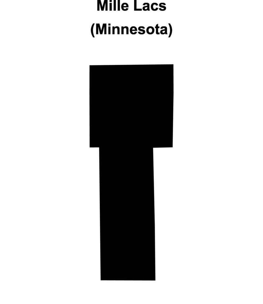 Mille Lacs County, Minnesota blank outline map vector