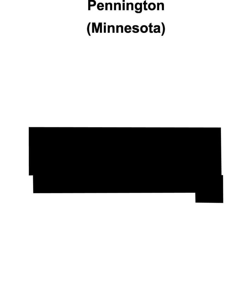 Pennington County, Minnesota blank outline map vector