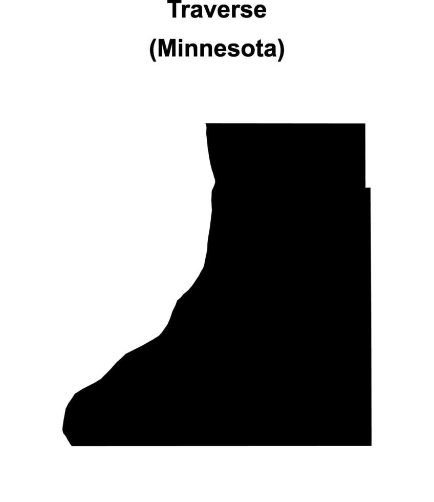Traverse County, Minnesota blank outline map vector