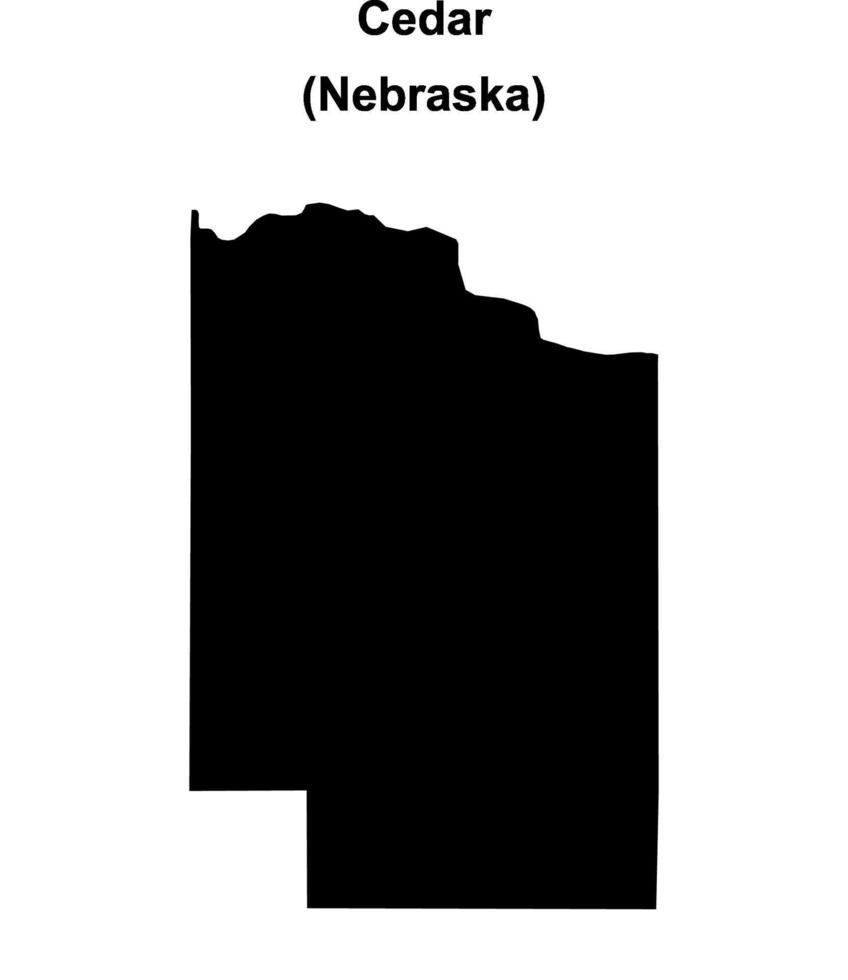 Cedar County, Nebraska blank outline map vector