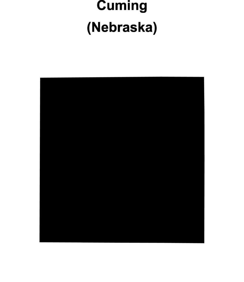 Cuming County, Nebraska blank outline map vector