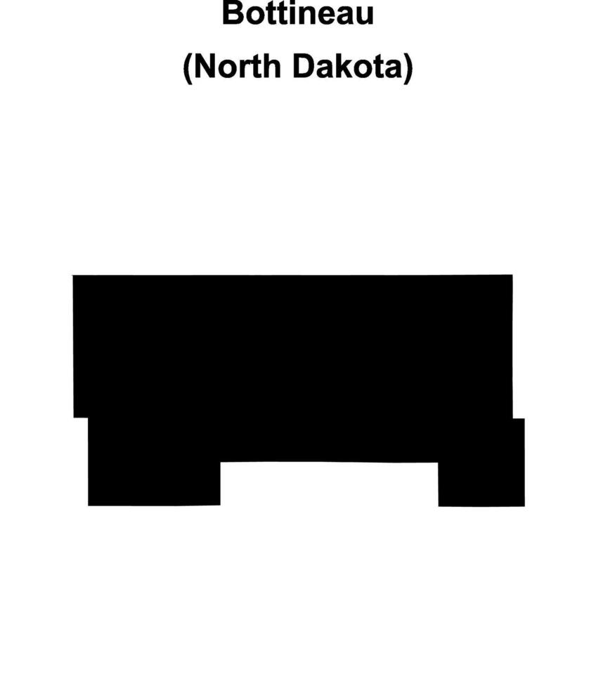 Bottineau County, North Dakota blank outline map vector