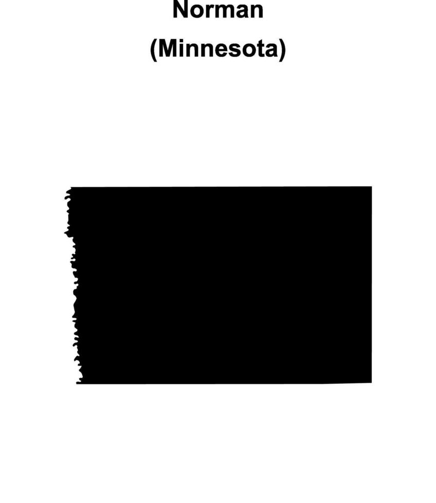 Norman County, Minnesota blank outline map vector