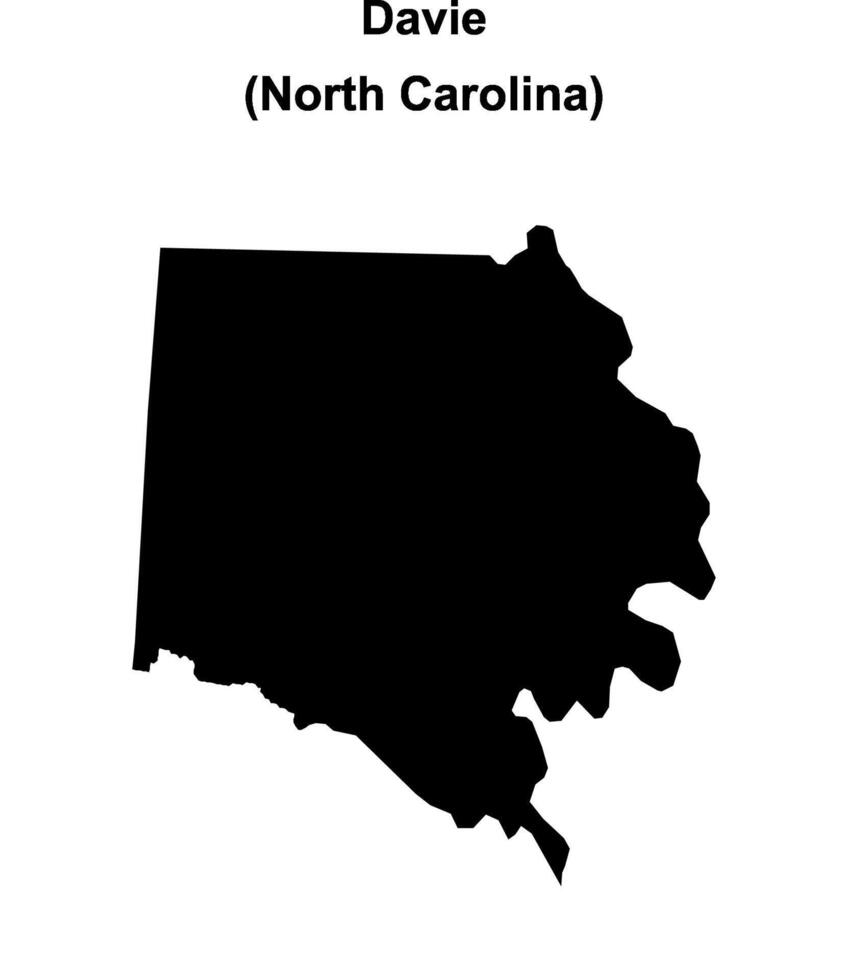 Davie County, North Carolina blank outline map vector