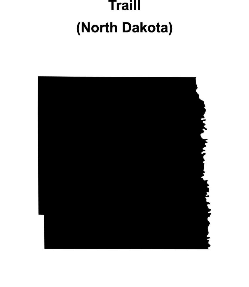 Traill County, North Dakota blank outline map vector