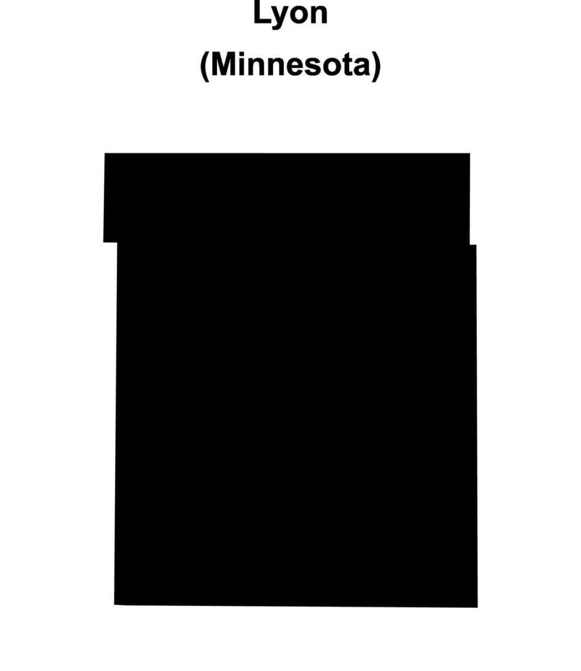 Lyon County, Minnesota blank outline map vector