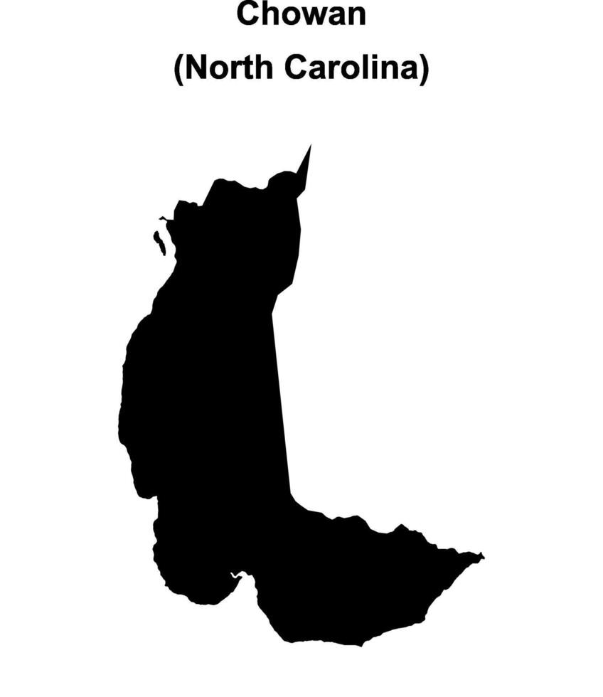 Chowan County, North Carolina blank outline map vector